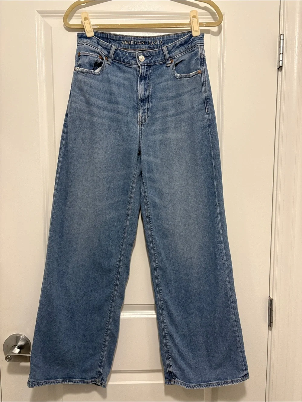 AE dreamy drape stretch super high-rise baggy wide leg jean - Picture 2 of 10